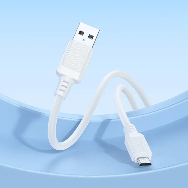 Фото - Кабель BOROFONE BX115 Lotto silicone charging data cable Micro White (6941991119651)