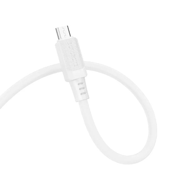 Фото - Кабель BOROFONE BX115 Lotto silicone charging data cable Micro White (6941991119651)