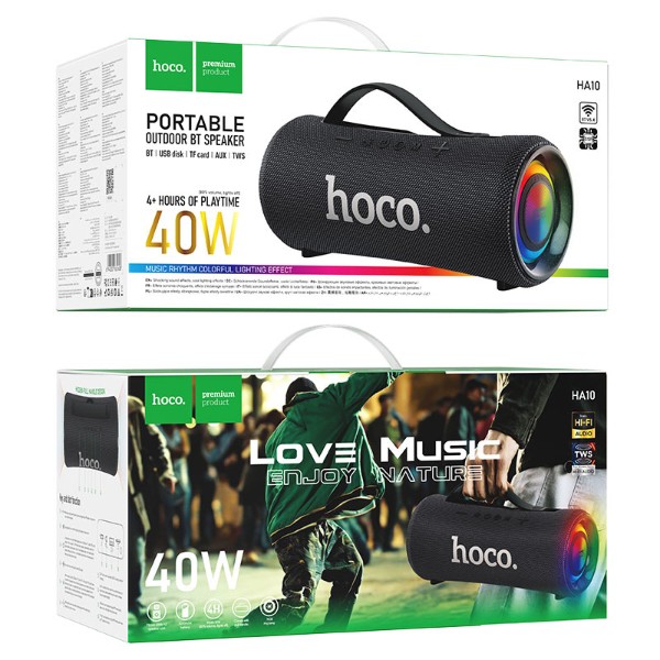 Фото - Портативная акустика HOCO HA10 Oleada outdoor BT speaker black (6942007635608)