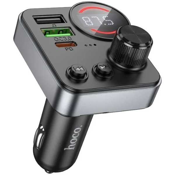 Фото - FM модулятор HOCO E86 Alegria 48W dual port PD30W+QC3.0 car BT Black (6942007646956)