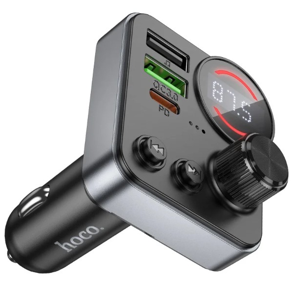 Фото - FM модулятор HOCO E86 Alegria 48W dual port PD30W+QC3.0 car BT Black (6942007646956)