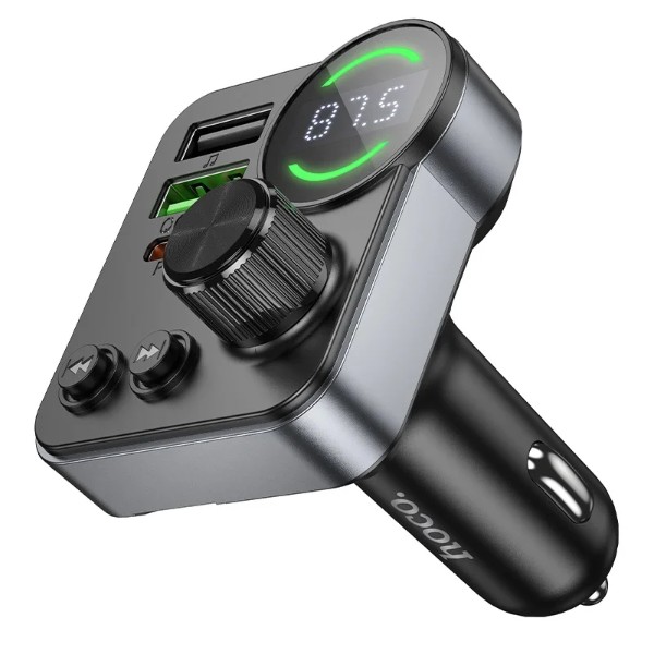 Фото - FM модулятор HOCO E86 Alegria 48W dual port PD30W+QC3.0 car BT Black (6942007646956)