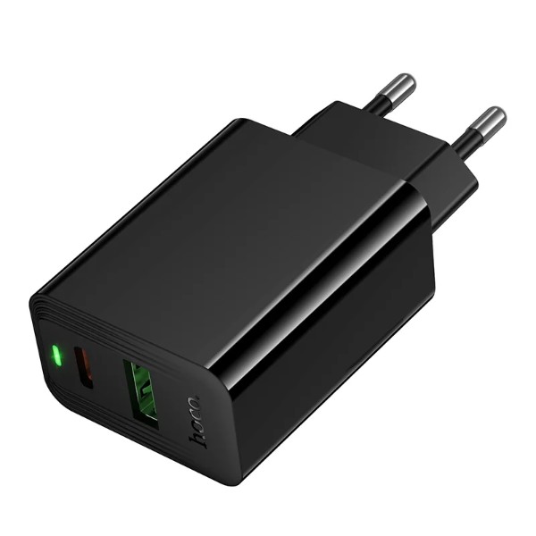 Фото - Сетевое зарядное устройство HOCO CS94A Leader PD20W+QC3.0 charger(EU) Black (6942007671101)