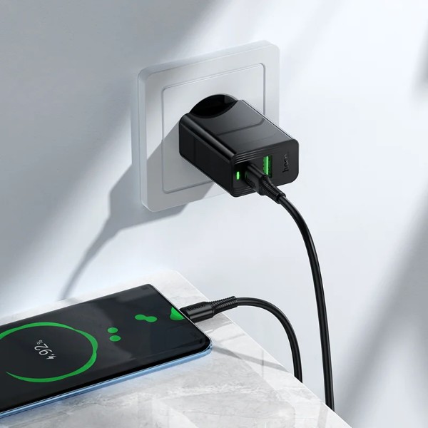 Фото - Сетевое зарядное устройство HOCO CS94A Leader PD20W+QC3.0 charger set(C to C) Black (6942007671118)