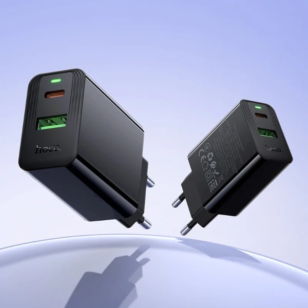 Фото - Сетевое зарядное устройство HOCO CS94A Leader PD20W+QC3.0 charger set(C to C) Black (6942007671118)