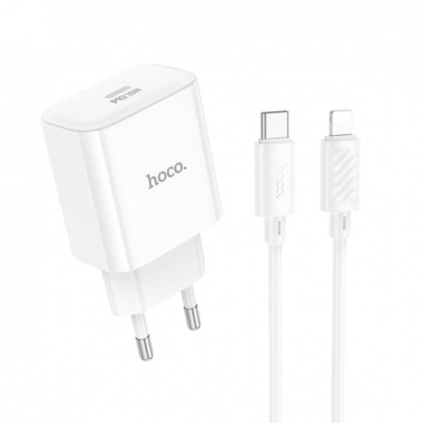 Фото - Мережевий зарядний пристрій HOCO C76A Pro PD30W charger set (C to iP)(EU) White (6942007616317)