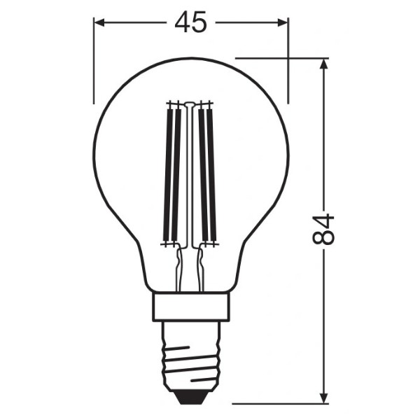 Фото - Лампочка світлодіодна Osram LED E14 3.4Вт 4000K 470Лм P45 (4099854468339)