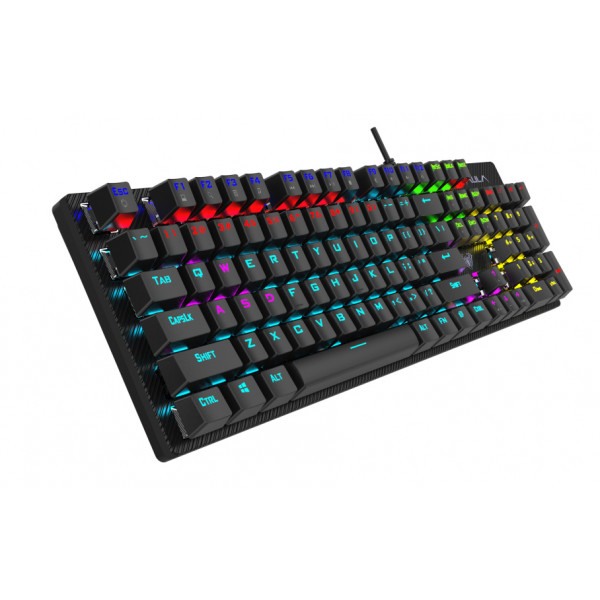 Фото - Клавиатура проводная игровая Aula Retribution Mechanical Blue Switch EN/RU USB (6948391240329)