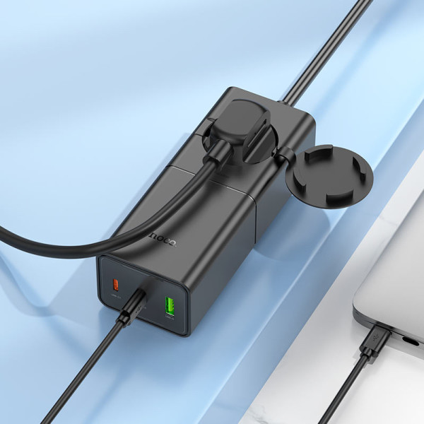 Фото - Сетевое зарядное устройство HOCO NS4 Sharp PD65W(2C1A) Black (6942007617352)