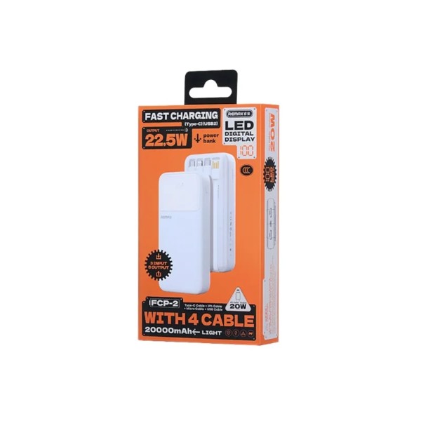Фото - Батарея мобильная Remax 20W+22.5W 20000mAh FCP-2 White (6954851247012)