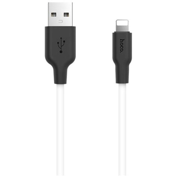 Фото - Кабель синхронізації даних HOCO X21 USB to iP 2A, 1m Black+White (6957531071365)