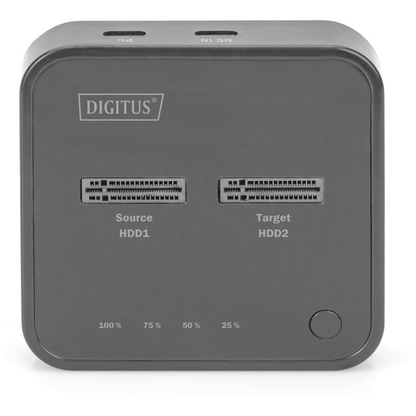 Фото - Док-станция Digitus Dual M.2 NVMe SSD USB Type-C 3.2 Black (DA-71545)
