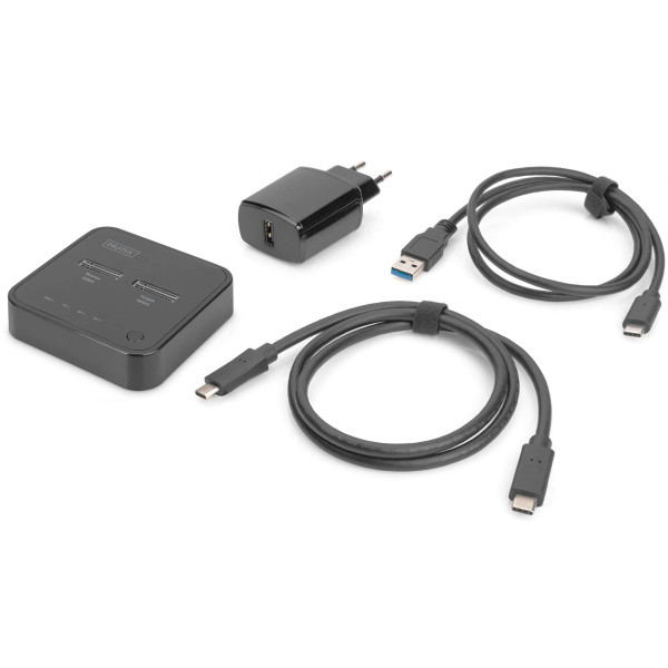 Фото - Док-станция Digitus Dual M.2 NVMe SSD USB Type-C 3.2 Black (DA-71545)