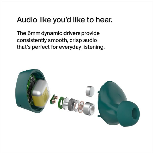 Фото - Наушники вкладыши беспроводные TWS Belkin Soundform Bolt True Wireless Turquoise (AUC009BTTE)