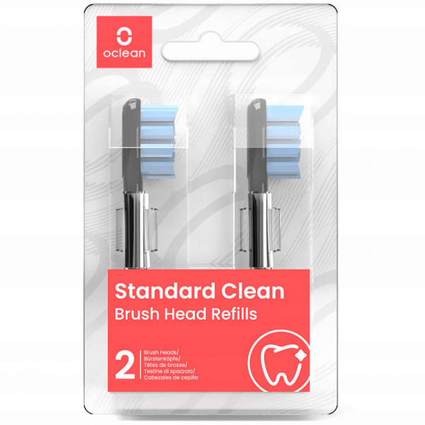 Фото - Насадка для зубної щітки Oclean P2S5 B02 Standard Clean Brush Head Black 2 шт. (6970810552201)