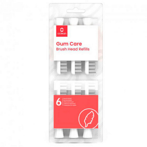 Фото - Насадка для зубной щетки Oclean P1S12 W06 Gum Care Brush Head White 6 шт. (6970810552263)