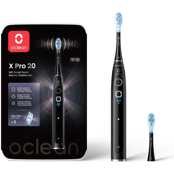 Фото - Зубна щітка електрична Oclean X Pro 20 Electric Toothbrush Black (6970810556940)