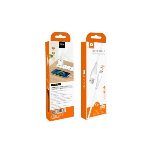 Фото - Кабель WUW X196 USB Micro 2,4A 1m White (6972573335572)