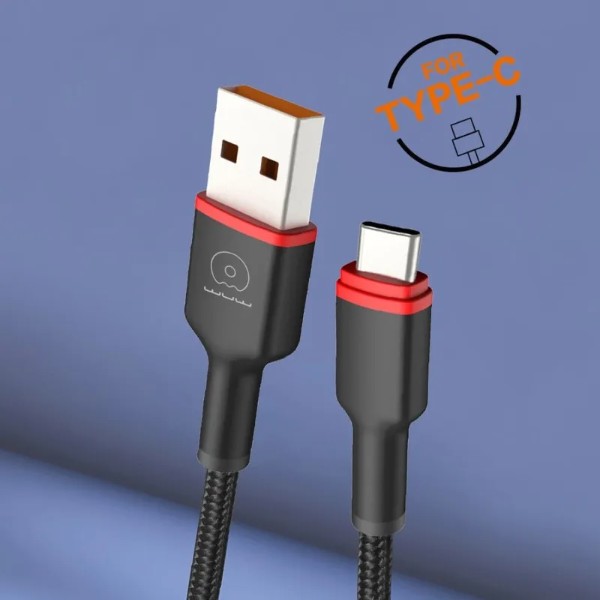 Фото - Кабель WUW X203 USB Type-C 2,4A 1m Black (6972573336203)