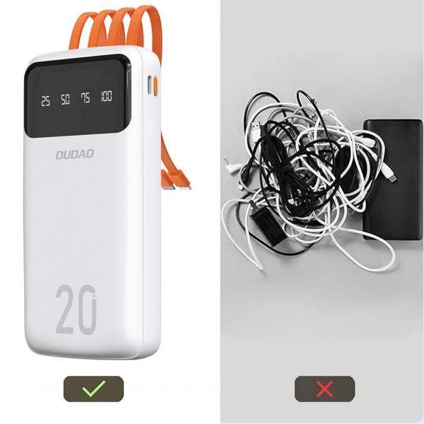Фото - Батарея мобільна Dudao K6Pro 20000mAh White (6973687243432)