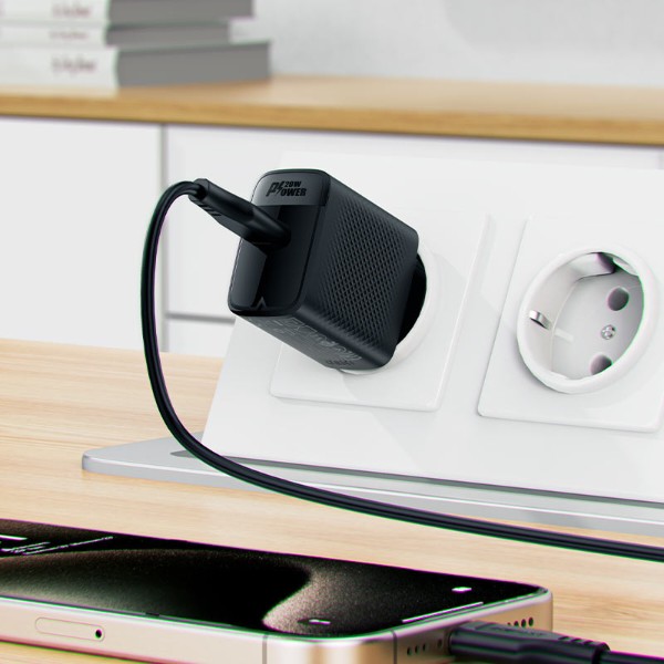 Фото - Мережевий зарядний пристрій AceFast A82 PD20W GaN single USB-C charger Black (6974316283232)
