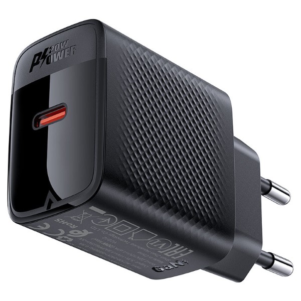 Фото - Мережевий зарядний пристрій AceFast A82 PD20W GaN single USB-C charger Black (6974316283232)