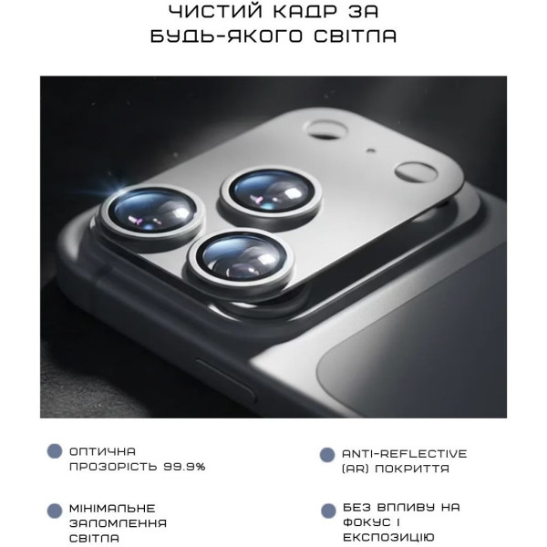 Фото - Защитное стекло для смартфона Anank All-in-One Camera Guard Silver for iPhone 17 Pro (6975593908016)