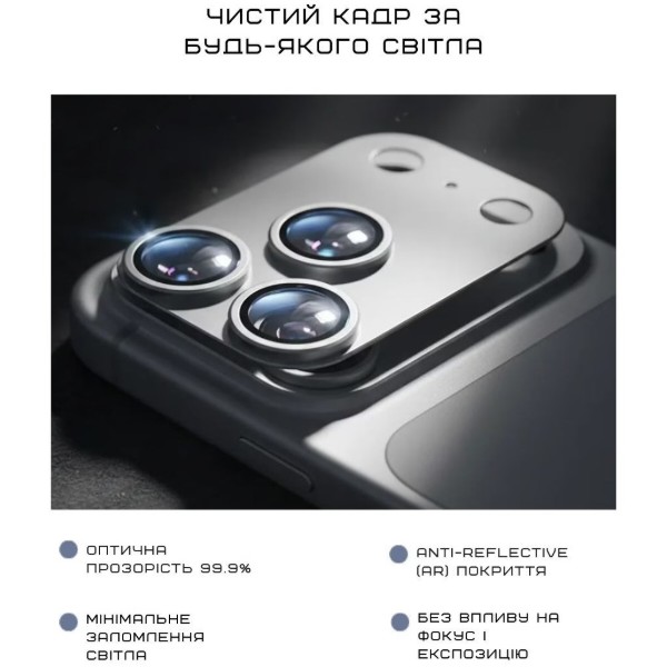 Фото - Захисне скло для смартфону Anank All-in-One Camera Guard Silver for iPhone 17 Pro Max (6975593908047)