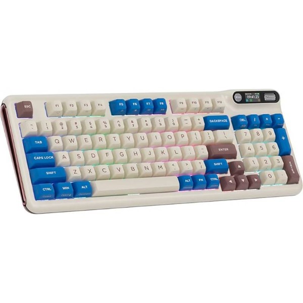 Фото - Клавиатура беспроводная игровая KZZI Z98 Wireless Keyboard UA\ENG Latte (6977534870437)