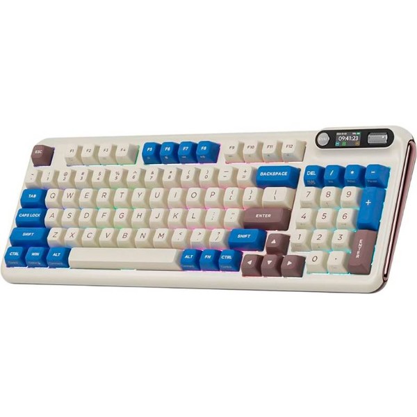 Фото - Клавиатура беспроводная игровая KZZI Z98 Wireless Keyboard UA\ENG Latte (6977534870437)