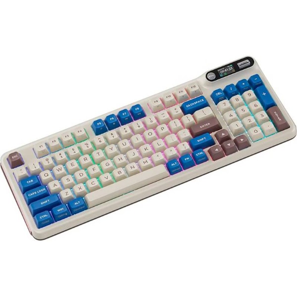 Фото - Клавиатура беспроводная игровая KZZI Z98 Wireless Keyboard UA\ENG Latte (6977534870437)