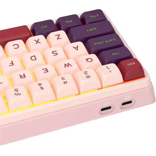 Фото - Клавіатура бездротова ігрова KZZI K68 Pro Wireless Keyboard UA\ENG Nezuko Purple (6977534870475)