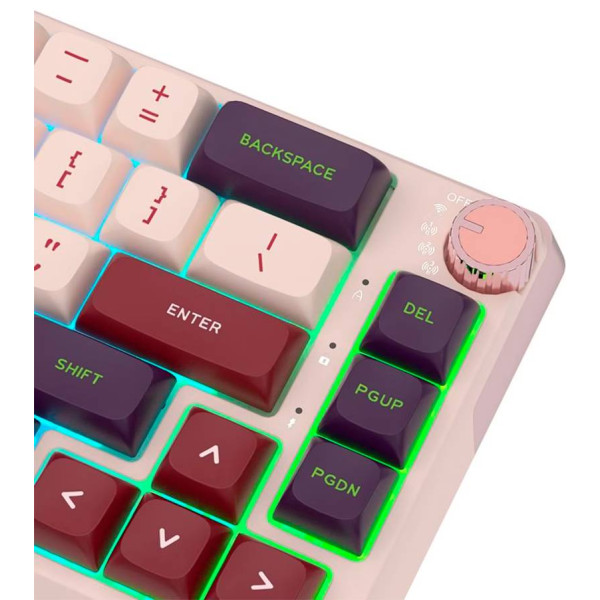 Фото - Клавіатура бездротова ігрова KZZI K68 Pro Wireless Keyboard UA\ENG Nezuko Purple (6977534870475)