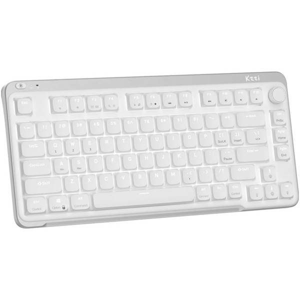 Фото - Клавіатура бездротова ігрова KZZI I75 Wireless Keyboard UA\ENG (Red Switch) White (6977534870628)