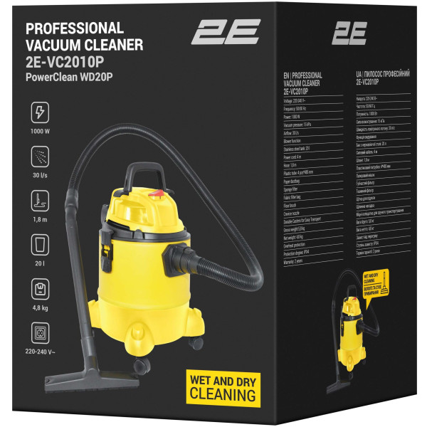 Фото - Пилосос миючий з контейнером 2E PowerClean 20P (2E-VC2010P)