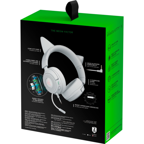 Фото - Гарнітура дротова ігрова Razer Kraken Kitty V3 X mini-jack 1.3м White (RZ04-05350300-R3M1)