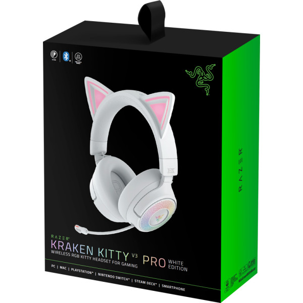 Фото - Гарнітура дротова ігрова Razer Kraken Kitty V3 X mini-jack 1.3м White (RZ04-05350300-R3M1)