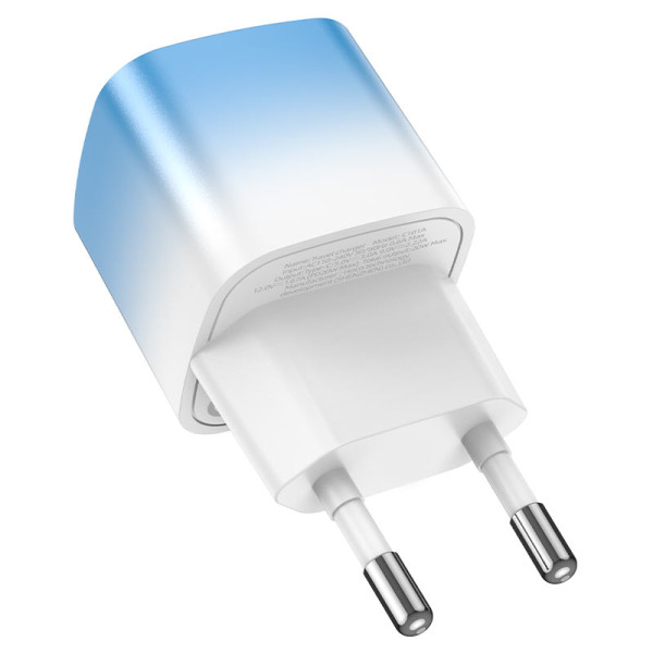 Фото - Сетевое зарядное устройство HOCO C101A single port PD20W charger Ice Blue (6931474769374)