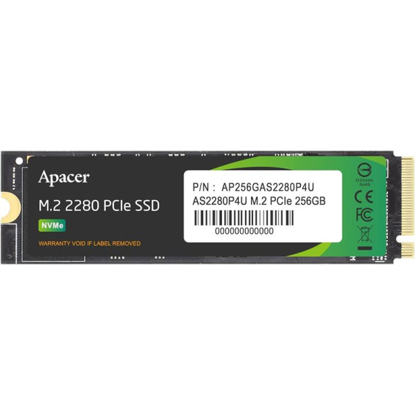 Фото - SSD-накопичувач внутрішній Apacer M.2 256GB PCIe 3.0 P4U (AP256GAS2280P4U)
