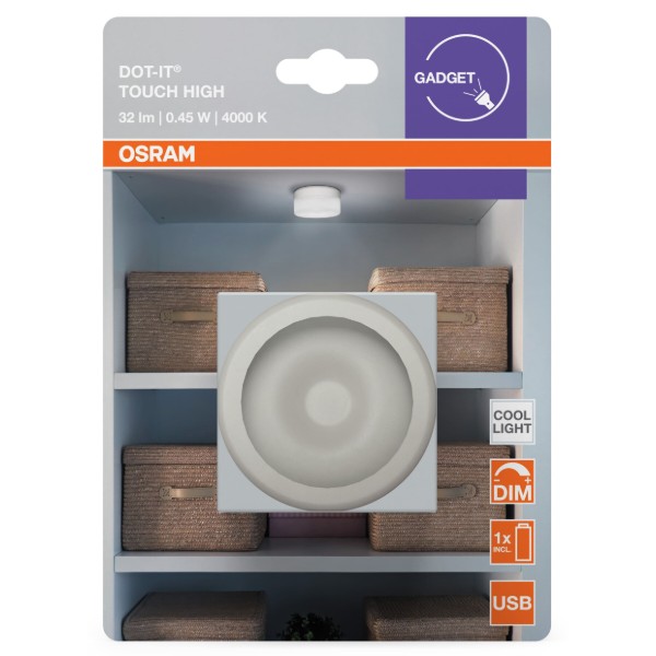 Фото - Ночник Osram DOT-IT TOUCH SLIM 0.45Вт 4000К белый (4099854531538)