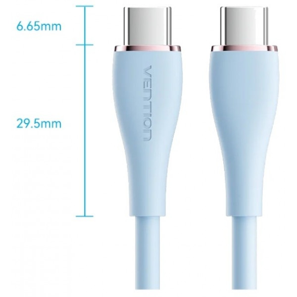 Фото - Кабель синхронізації даних Vention USB 2.0 Type-C M-M, 1.0 м 100W (20V/5A) (TAWSF)