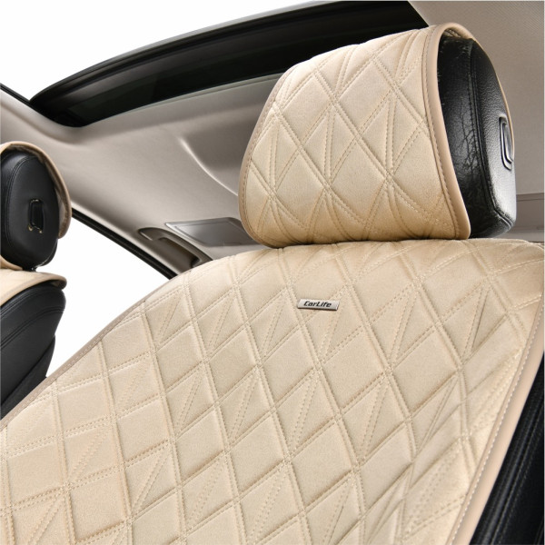 Фото - Комплект накидок на сидіння автомобіля CarLife Nitro biege (SC40304)