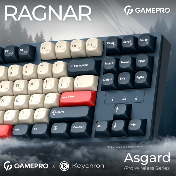 Фото - Клавіатура бездротова ігрова GamePro Asgard Ragnar Keychron Super Blue (MK285BL)