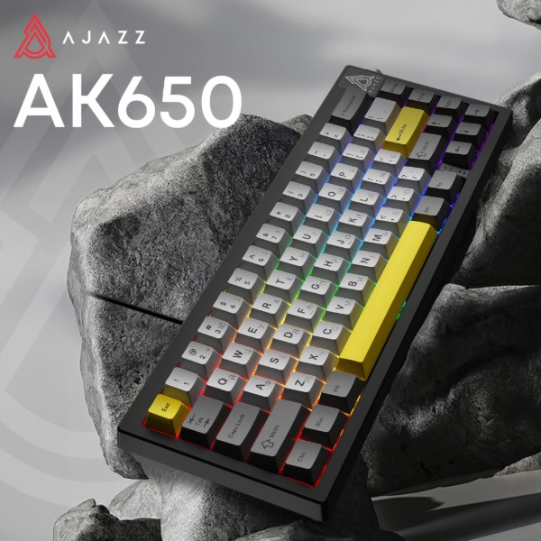 Фото - Клавиатура проводная игровая Ajazz AK650 Moon Yellow switches Gray White Yellow (AK650-MY-GWY)