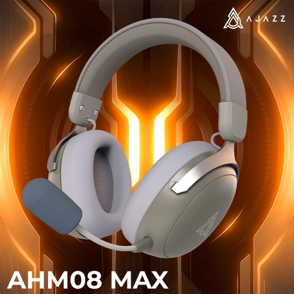 Фото - Гарнитура беспроводная игровая Ajazz AHM08 MAX 3-Mode Grey (AHM08-MAX-GW)