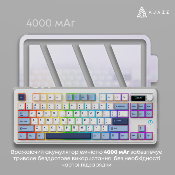 Фото - Клавиатура беспроводная игровая Ajazz AK870 PLUS (AK870-MU-BWD)