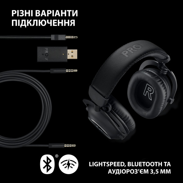 Фото - Гарнітура бездротова ігрова Logitech G PRO X 2 LightSpeed Wireless Black (981-001263)