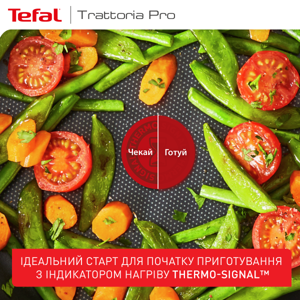 Фото - Сковорода універсальна Tefal G6120244 Trattoria PRO 20 см