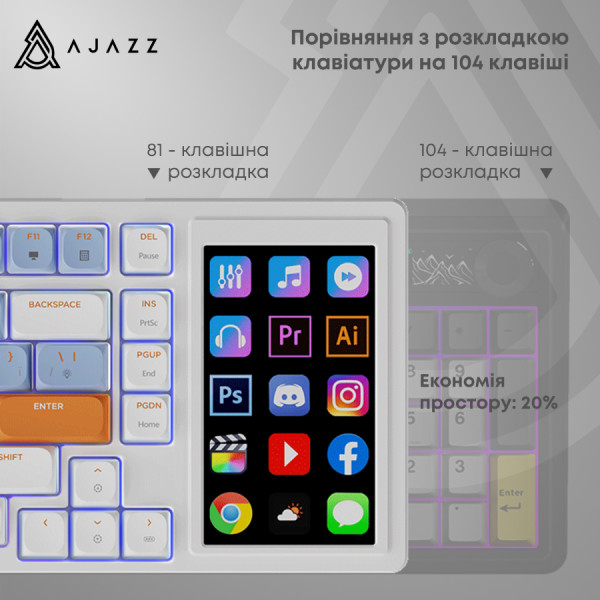 Фото - Клавіатура дротова ігрова Ajazz AKP815 Red (AKP815-R-WBO)