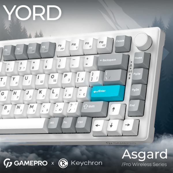 Фото - Клавіатура бездротова ігрова GamePro Asgard Yord Keychron Super White (MK266WH)